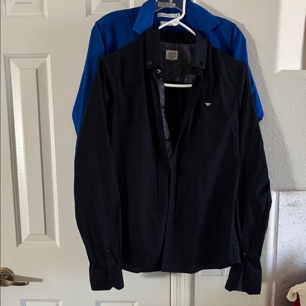Armani Junior Black and  Calvin Klein Blue Button Down Shirts